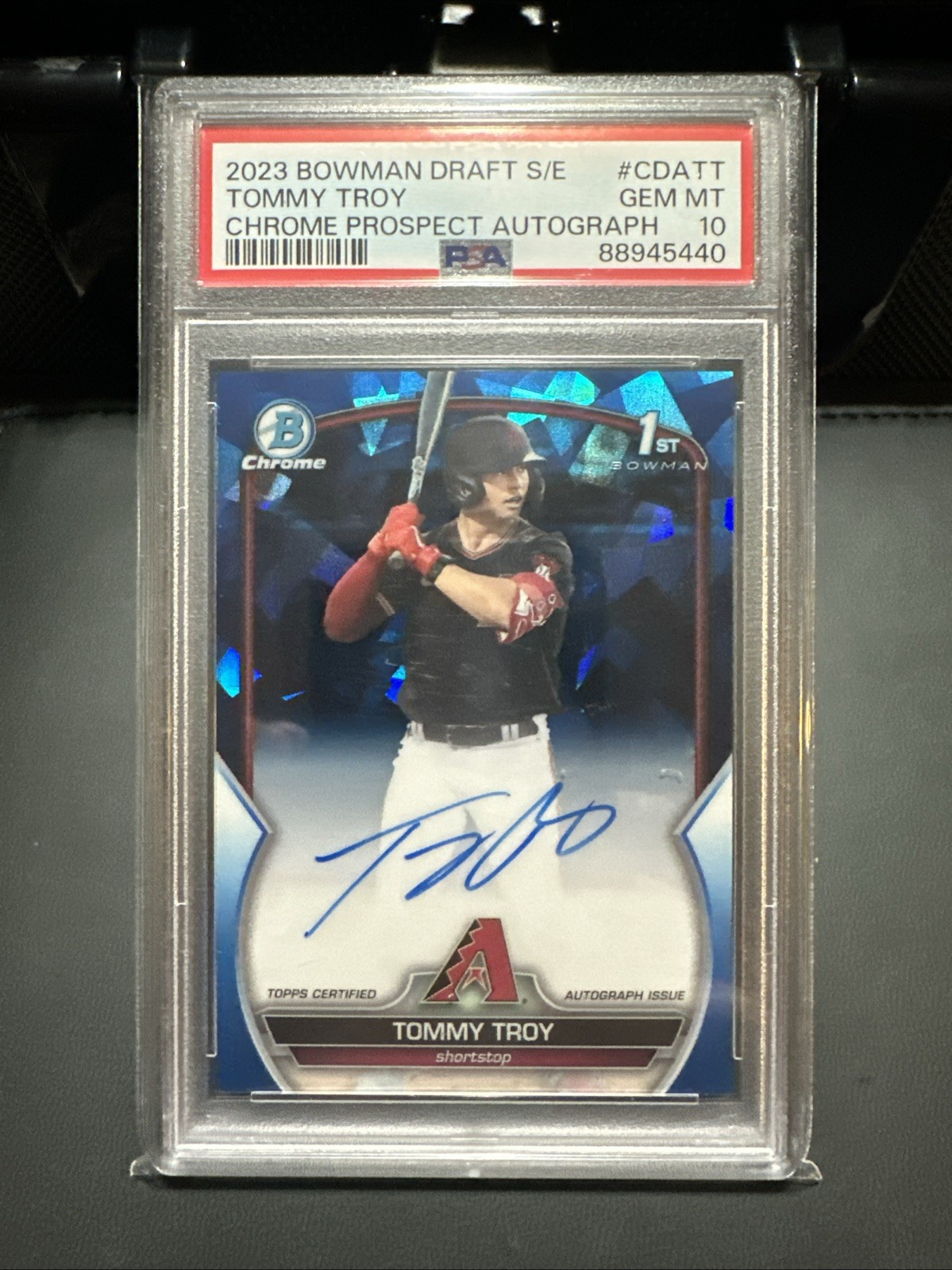 2023 Bowman Chrome Draft Sapphire Prospect Auto Tommy Troy #CDA-TT /199 (AU, RC)