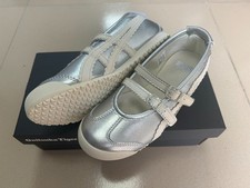 Onitsuka Tiger MEXICO 66 TGRS Mary Janes Classic Ballet Flat Shoe SILVER/CREAM