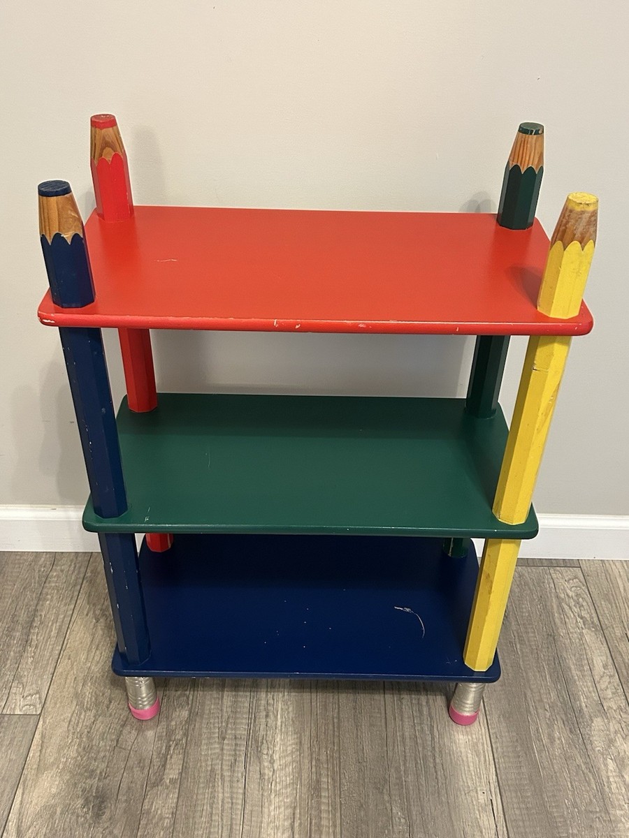 Vintage 1980's Pierre Sala Pencil Wood Bookcase 3-Tier Shelfs