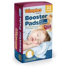 Inspire Dimples Booster Pads Baby Diaper Doubler w/ Adhesive Secure Fit 22 ct.