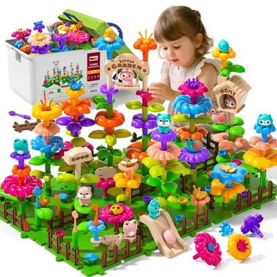 Toddler Gardening Set 145 Pcs Flower Garden Toy Building STEM Green Toys Year