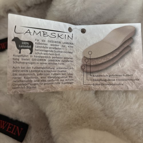 Giesswein Beige Plush Lambswool Slippers House Shoes Size 41 (US10) NWT - Picture 8 of 8