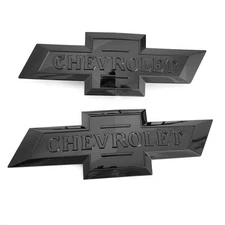 Glossy Black Front Tailgate Bowtie Emblem for 2016-2018 Silverado 1500 Colorado