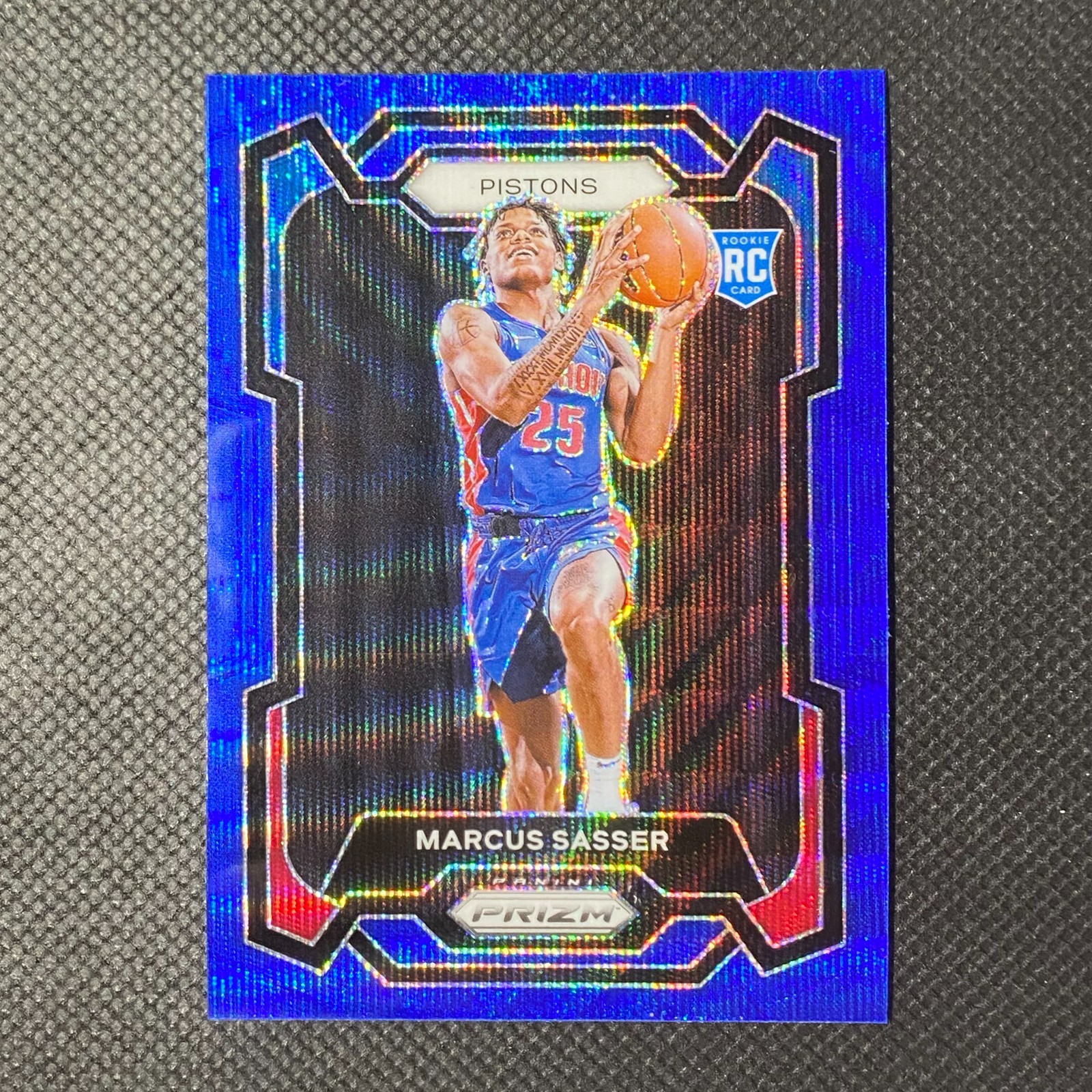 Marcus Sasser Blue Wave Prizm RC - 2023-24 Panini Prizm #174 Pistons Color Match