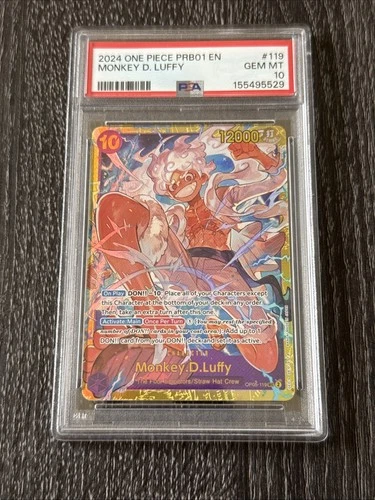 One Piece Gear 5 Monkey D. Luffy PRB01 SEC OP05-119 Non Alt PSA 10