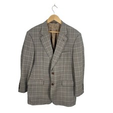 Brooks Brothers Mens Two Buttons Sport Coat 42R Gray Houndstooth Check Blazer