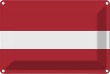 Blechschild 20x30 cm Lettlands Latvia Flagge Fahne Wappen Deko Geschenk Metall S