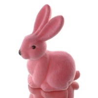 Scheulen Oster-Deko Hase Wuschel Pink 16 Cm - Kunststoff