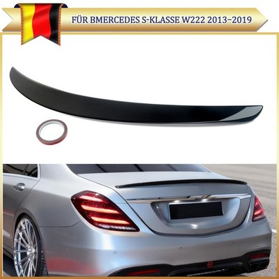 für Mercedes W222 2013-2017 Lippe Schwarz Glanz Spoilerlippe Heckspoiler Sport