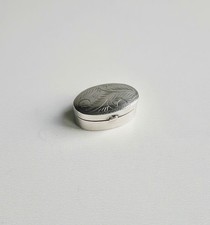 sch&ouml;ne alte ovale  925 Silber Dose - Pillendose - klein & fein