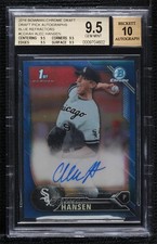 2016 Bowman Draft Chrome Pick Blue Refractor /150 Alec Hansen BGS 9.5 Auto 0a2