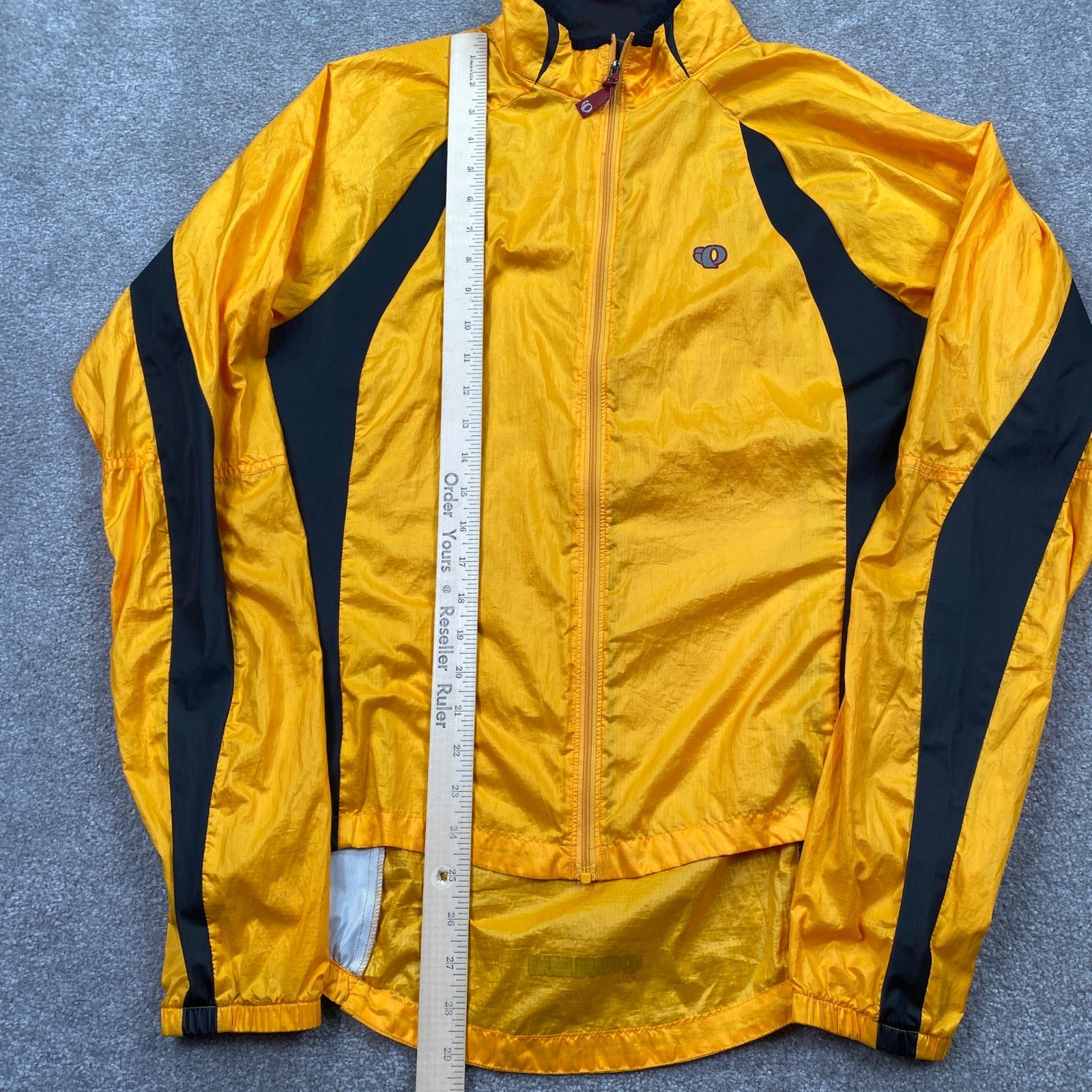 Pearl Izumi Mens Yellow Black Windbreaker Cycling Jacket Size Large