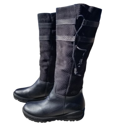 OTBT  Move On  Black Leather Suede Cold Weather Boots Women's Sz - USA 9.5 EU 41