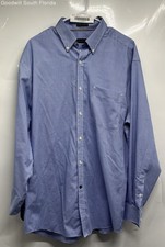 Tommy Hilfiger Mens Blue Check Print Collared Long Sleeve Dress Shirt Size L