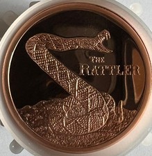 1 roll of 20 .999 fine 1 oz Copper RATTLER from Provident Metals
