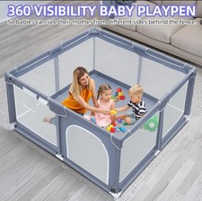 50x50x27 inch Grey Baby Playpen Playard Kit for Babies and Toddlers NEW