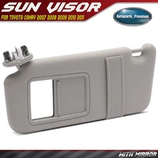 Gray Driver Side Sun Visor with Mirror for Toyota Camry 2007-2011 with Sunroof