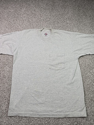 Vintage Munsingwear T-Shirt Herren Medium Grau Hemd mit Tasche Made In USA 90s - Bild 1 von 16