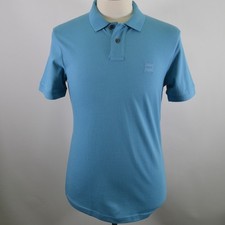 Image of Men's Hugo Boss Blue Slim Fit Box Logo Polo Shirt Small  RRP £79