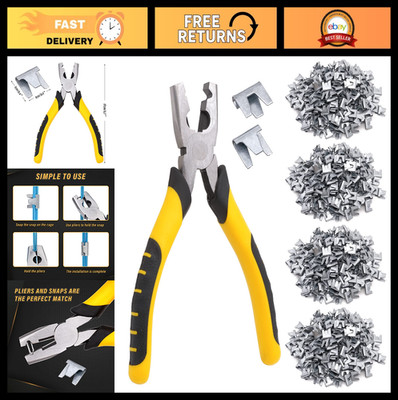 1200pcs Wire Cage Clips & Hog Ring Pliers for Fencing, Bird & Rabbit Cages