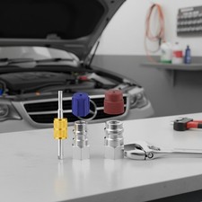 High/Low Pressure R12 to R134a Adapter Set with Chrome-Plated Brass Finish