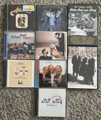 Instant PETER PAUL & MARY Collection! 7 CD + 2 DVD lot - Best, Lifelines, Times