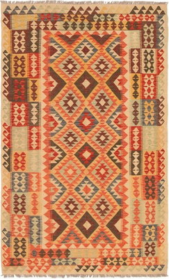 #ad Vintage Hand Woven Traditional Kilim Rug 5#x27;3quot; x 8#x27;4quot; Oriental Wool Carpet $493.40