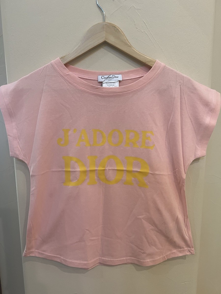 J'ADORE Dior Logo t shirt Size EU 38-40 US 8 pink/yellow