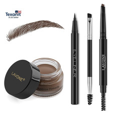 Kit de Maquillaje con Lápiz Sello de Cejas, Lápiz de Cejas Impermeable y Pomada, Delineador de Ojos,