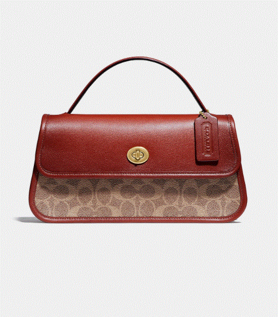 COACH 78801 Refined Calf Leather Signature Chain Crossbody   NWT