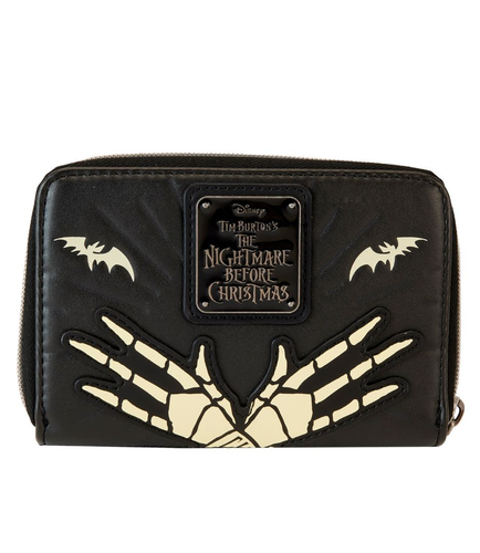 Loungefly Disney Nightmare Before Christmas Jack, Sally and Zero Glow Zip Wallet