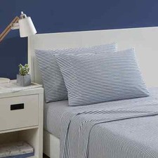 Nautica , Laurel Bay 3 piece Sheet Set, Twin , White/Blue color