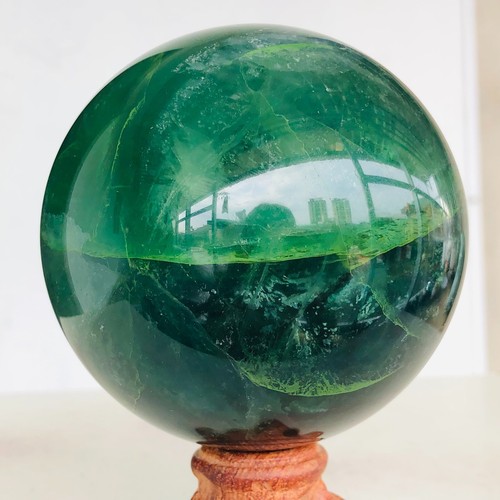 1157g Natural Green Fluorite Quartz Crystal Sphere Mineral specimen Healing A135 - Picture 3 of 19