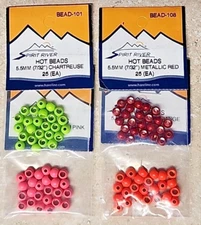 LOT of 4 Spirit River HOT BEADS CONE HEADS (25 Per Pack),  100 Total Beads