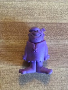Vintage 1987  Flintstone Cereal Premium Figure Barney Purple