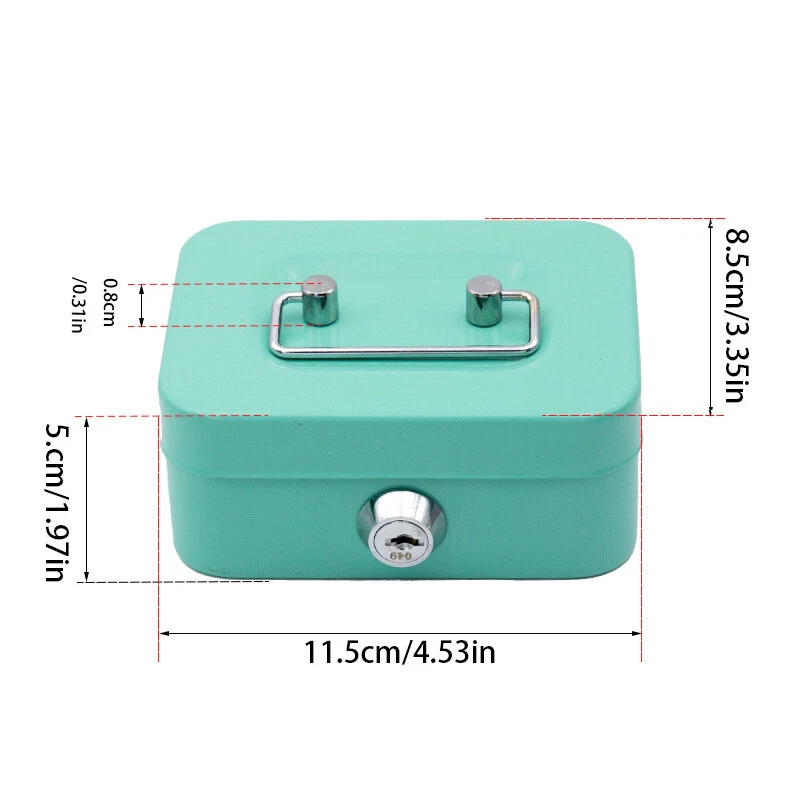 Key Lock Home Money Box Money Saving Box Portable Durable Small Storage Box - Image 4 of 4