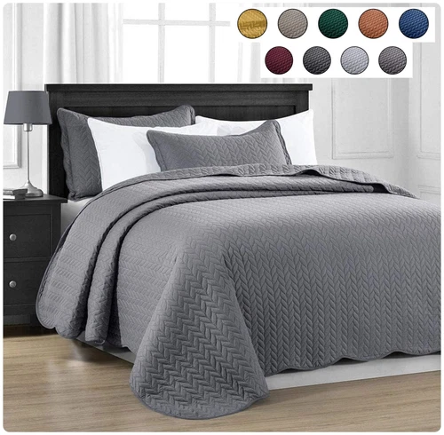 Lightweight Summer Cooling Bedspread Sets Reversible Coverlet Bedding Throw King