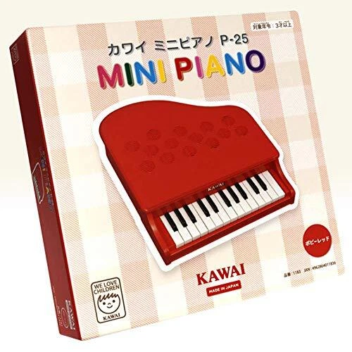 KAWAI 1183 Mini Pianoforte 25 Tasti P-25 Strumento Musicale Giocattolo Pianoforte Colore Rosso Papavero - Immagine 2 di 4