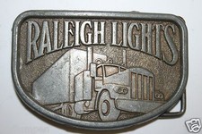 WOW Vintage Raleigh Lights Cigarettes Trucker Trucking Semi Brass Belt Buckle