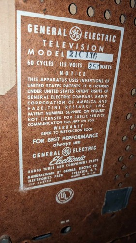 Vintage GE TV Parts From 21C130 Guts/Spare Parts. Tubes, Transformer, Capacitor - Picture 2 of 24