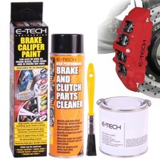 E-Tech Red Brake Caliper Paint Kit Heat Resistant Car Motorbike Engine Bay