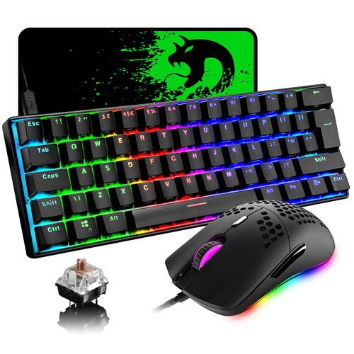 60% Mechanical PC Keyboard and Mouse Gaming Set RGB Backlit Wired Type-C for PS4 - Picture 15 of 17