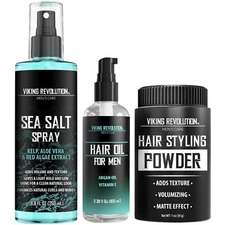 Viking Revolution Sea Salt Spray for Hair Men (8fl oz), Hydrating Hair Oil fo...