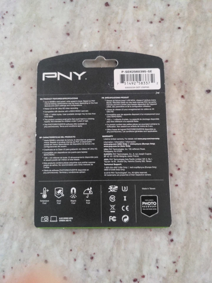 PNY 256GB Elite Performance Class 10 U3 SDXC Flash Memory Card - 95MB/s read, Cl - Image 2 of 2