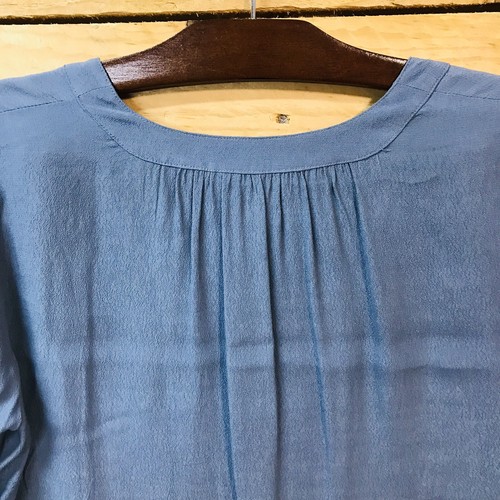Blusa Madewell Para Mujer Pequeña S Con Cordones Campesina Relajada Top Azul Manga Larga - Imagen 5 de 8