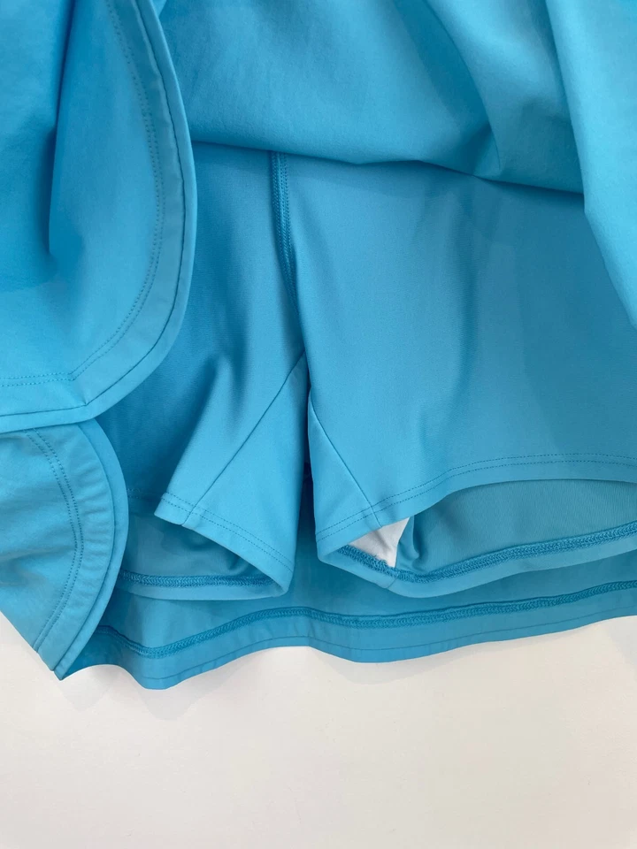 Lands End 20W 裙短裙蓝色女式 A 字弹性腰部弹力 A3-06 — 第 4/4 张图片