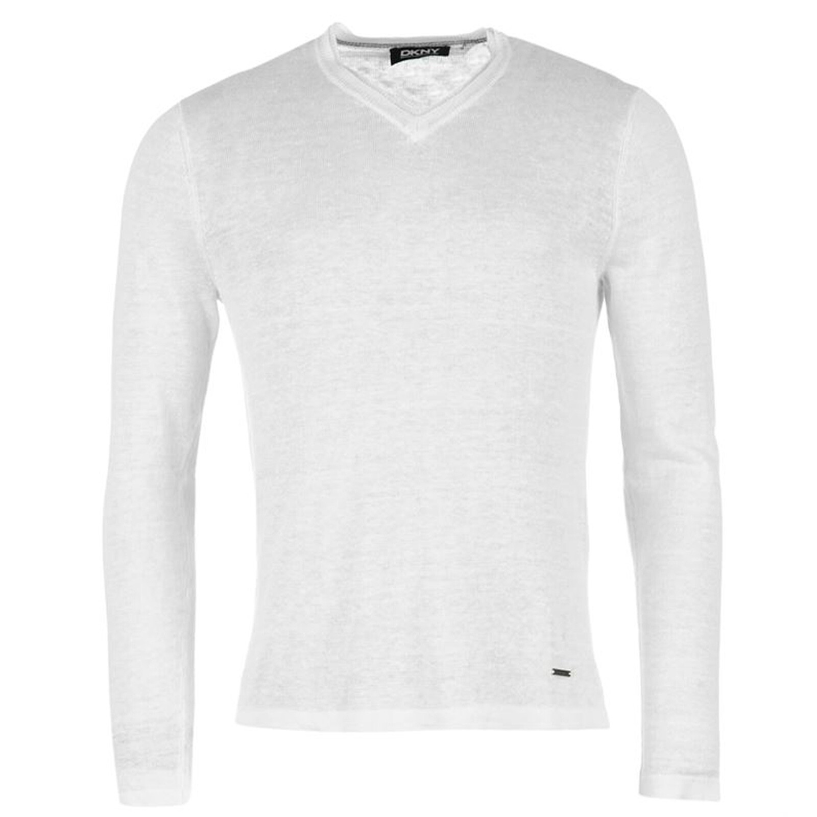 Designer DKNY Linen V Neck Mens Sweater 