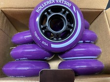 Rollerex VXT500 Inline Skate Wheels - 8-Pack - Purple - 76mm - 85A - New