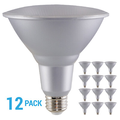 12 Pack Satco S29443 25 Degree LED 120V 15W =90W PAR38 E26 Dimmable Silver 4000K