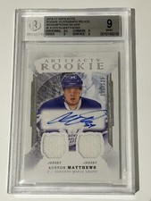 2016-17 Artifacts Rookie Autograph Relics Patch Auston Matthews /125 RC BGS 9